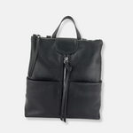 Gianni Chiarini Multi Pocket Leather Backpack In Black - Big Bag NY