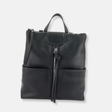 Gianni Chiarini Multi Pocket Leather Backpack In Black - Big Bag NY