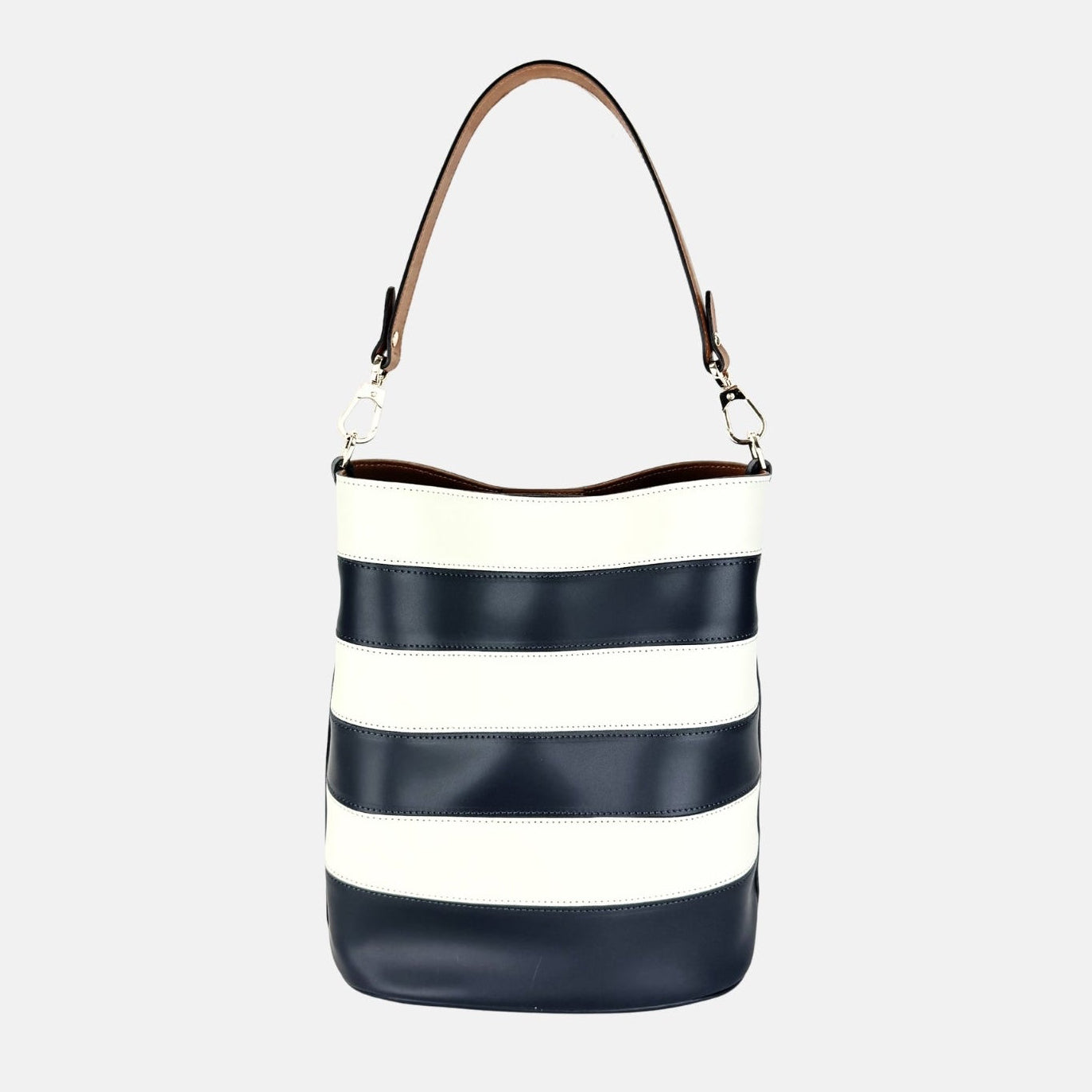 Gianni Notaro Medium Striped Shoulder Bucket Bag - Big Bag NY