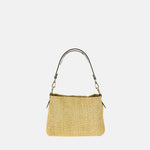 Gianni Notaro Small Raffia Shoulder and Crossbody Bag in White - Big Bag NY