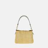 Gianni Notaro Small Raffia Shoulder and Crossbody Bag in White - Big Bag NY