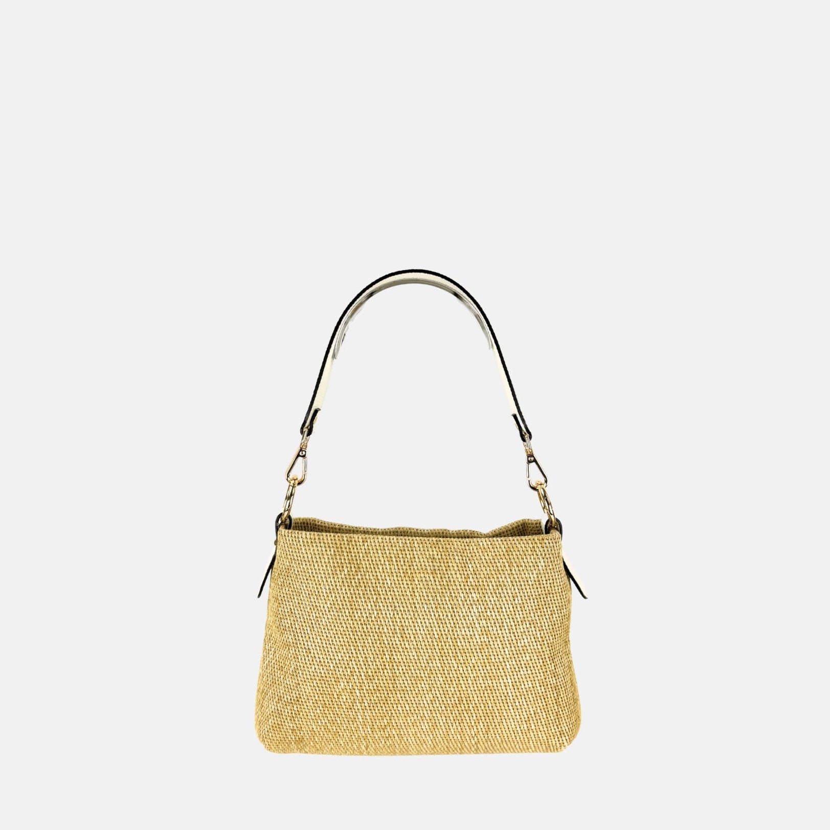 Gianni Notaro Small Raffia Shoulder and Crossbody Bag in White - Big Bag NY