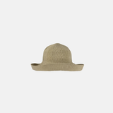 Grevi Beige Seersucker Wide Brim Floppy Hat - Big Bag NY