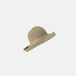 Grevi Beige Seersucker Wide Brim Floppy Hat - Big Bag NY