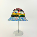Grevi Liberty Floral Striped Band Cloche Sun Hat with soft wired brim - Big Bag NY