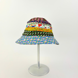 Grevi Liberty Floral Striped Band Cloche Sun Hat with soft wired brim - Big Bag NY