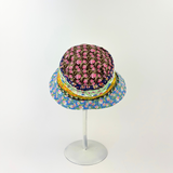 Grevi Liberty Floral Striped Band Cloche Sun Hat with soft wired brim - Big Bag NY