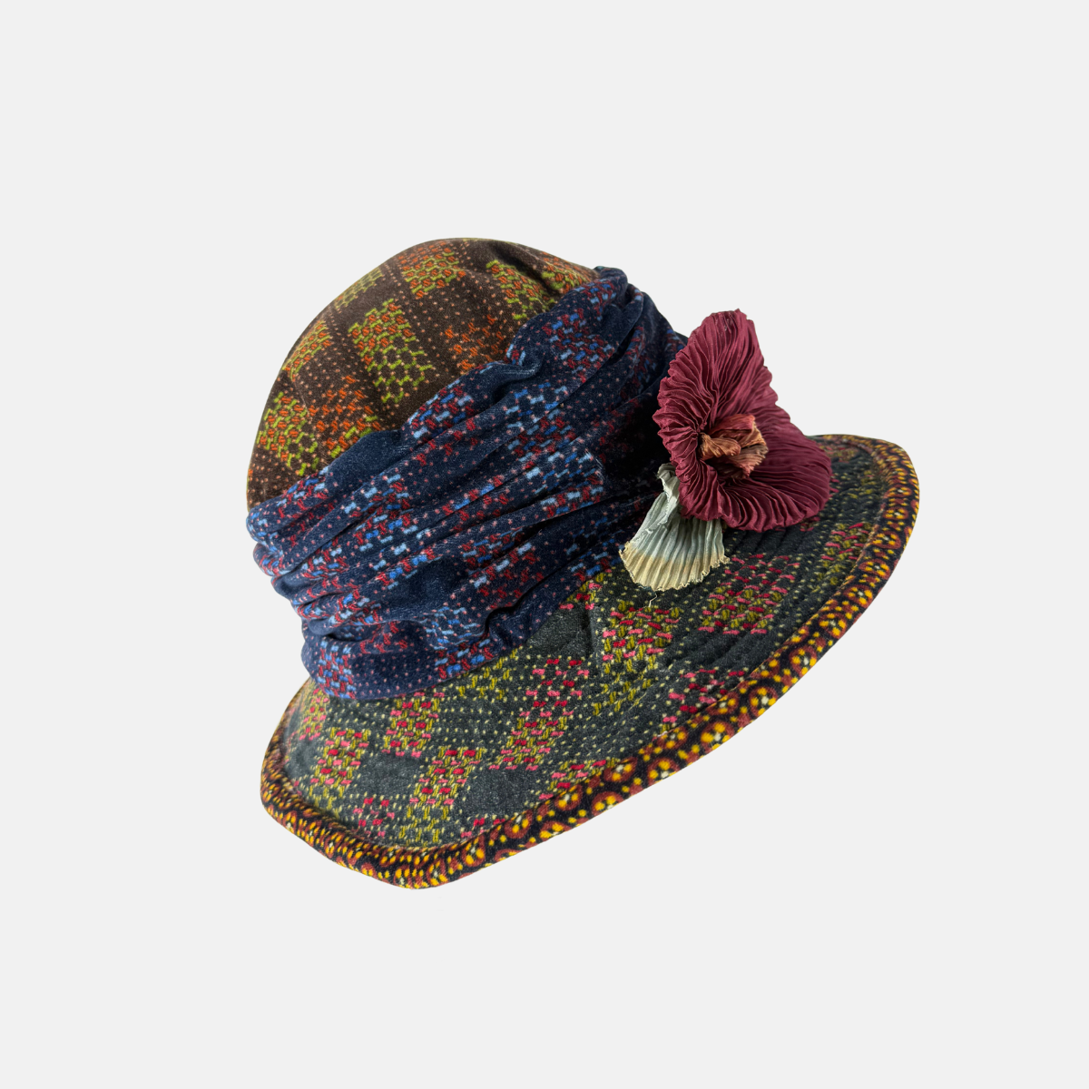 Grevi Velvet Liberty Medium Brim Flower2 - Big Bag NY