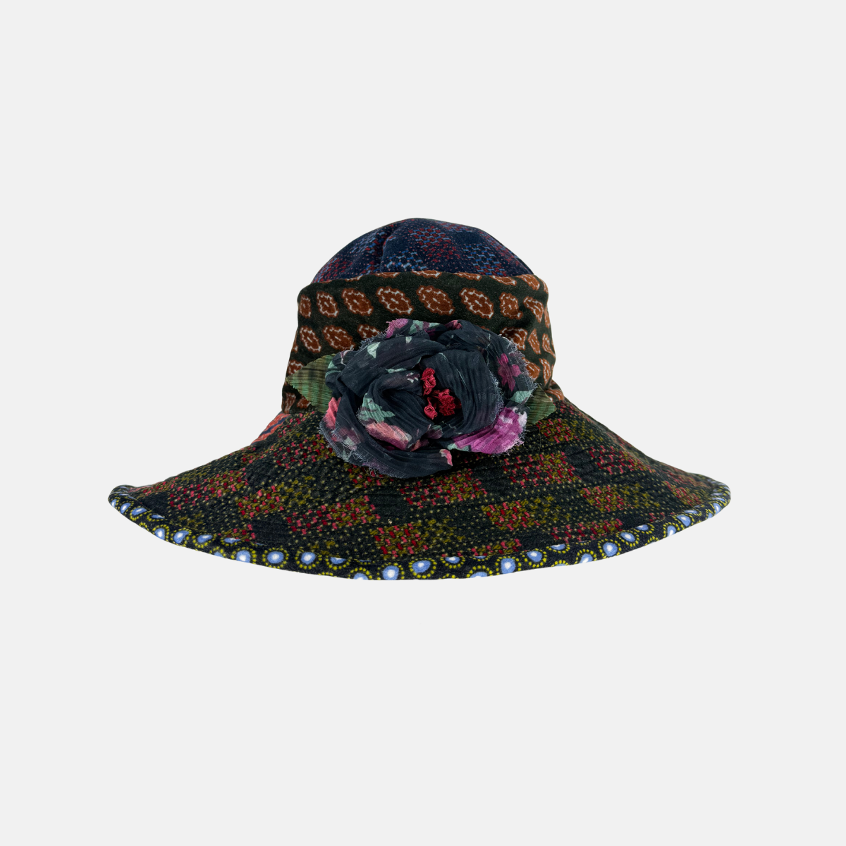 Grevi Velvet Liberty Wide Brim Floppy Hat - Big Bag NY