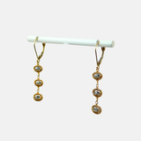 Grey Diamond Triple Drop Earrings - Big Bag NY