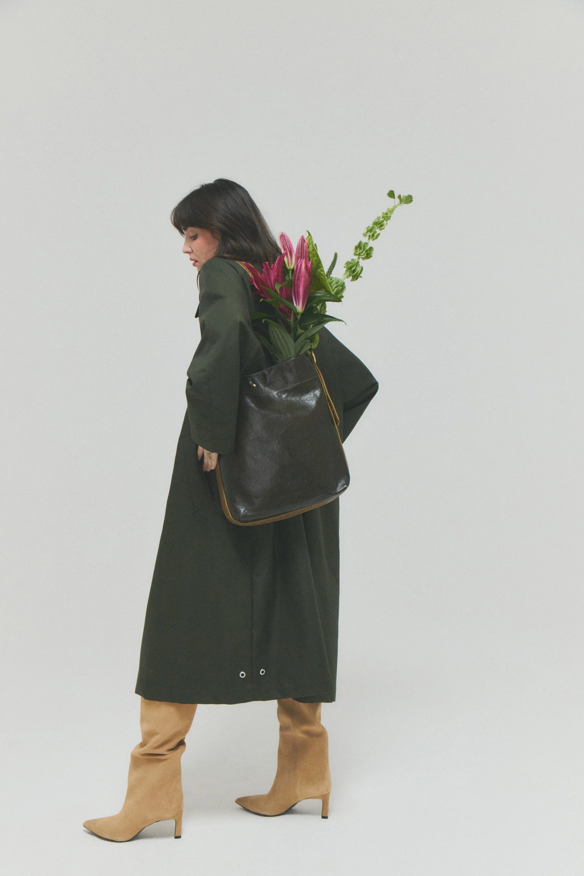 HERBERT Frere Sœur Le Enzo Adjustable Tote Oliva Olive - Big Bag NY 3