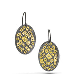 Heather Guidero Gold Mosaic Oval Dangle Earrings - Big Bag NY