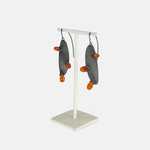 Heather Guidero Large Pin Oxidized Silver and Carnelian Earrings