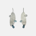 Heather Guidero Large Pin Silver and Blue Topaz Earrings