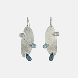 Heather Guidero Large Pin Silver and Blue Topaz Earrings