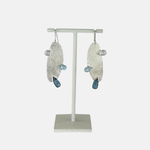 Heather Guidero Large Pin Silver and Blue Topaz Earrings