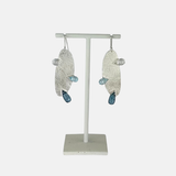 Heather Guidero Large Pin Silver and Blue Topaz Earrings