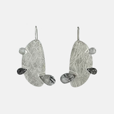 Heather Guidero Large Pin Silver and Tourmalated Quartz Earrings