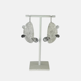 Heather Guidero Large Pin Silver and Tourmalated Quartz Earrings