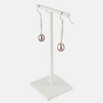 Heather Guidero Long Silver Tapers with Pink Pearl Earrings - Big Bag NY