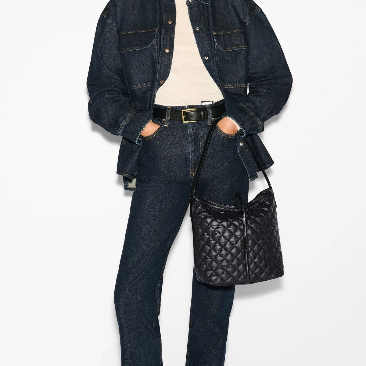 MZ WALLACE Small Astor Hobo in Black - Big Bag NY