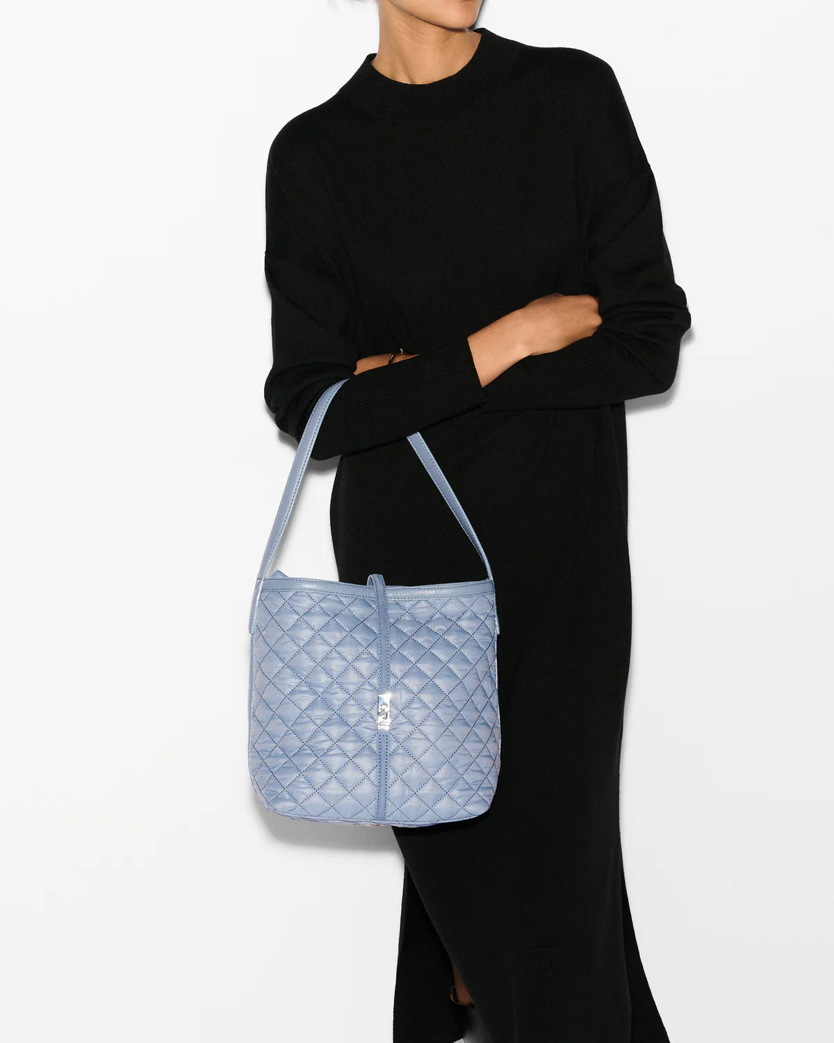 MZ WALLACE Small Astor Hobo in Stone Blue - Big Bag NY