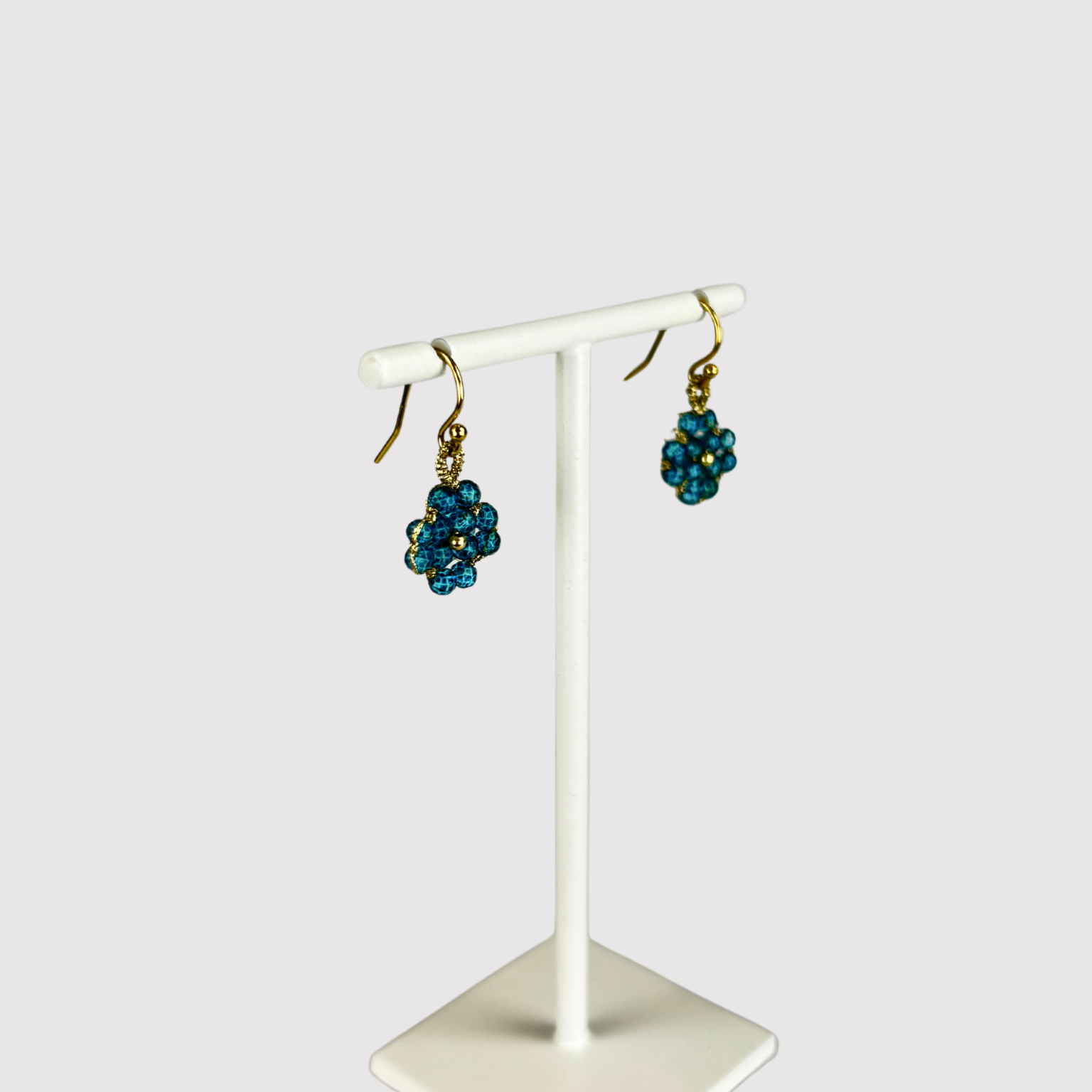 Danielle Welmond Mini Clover Earrings London Blue Topaz - Big Bag NY

