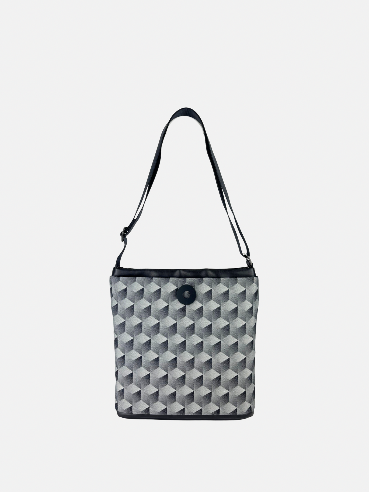 Acrylic Pocket Shoulder SD Bag in Geometric Print - Big Bag NY