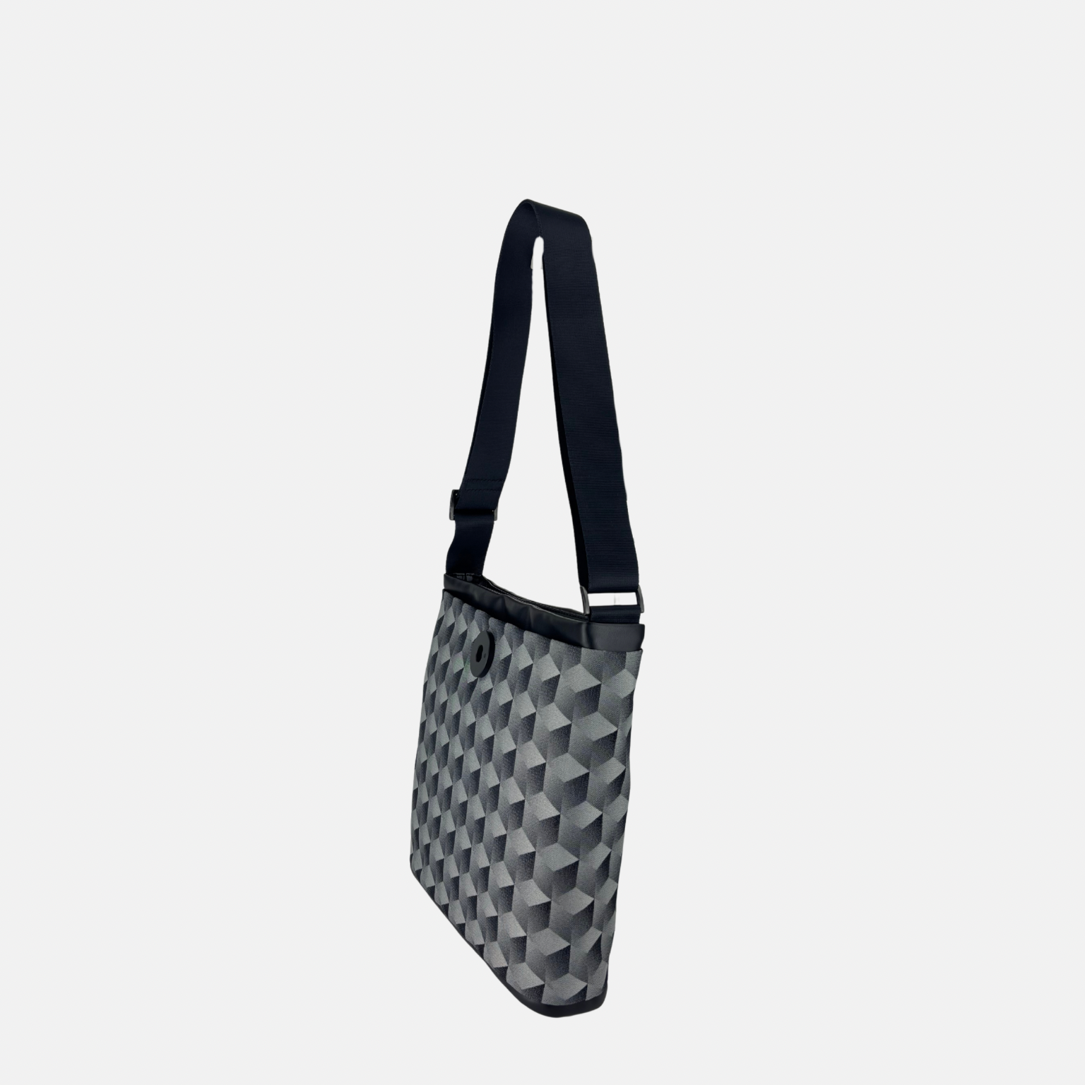 Acrylic Pocket Shoulder SD Bag in Geometric Print - Big Bag NY