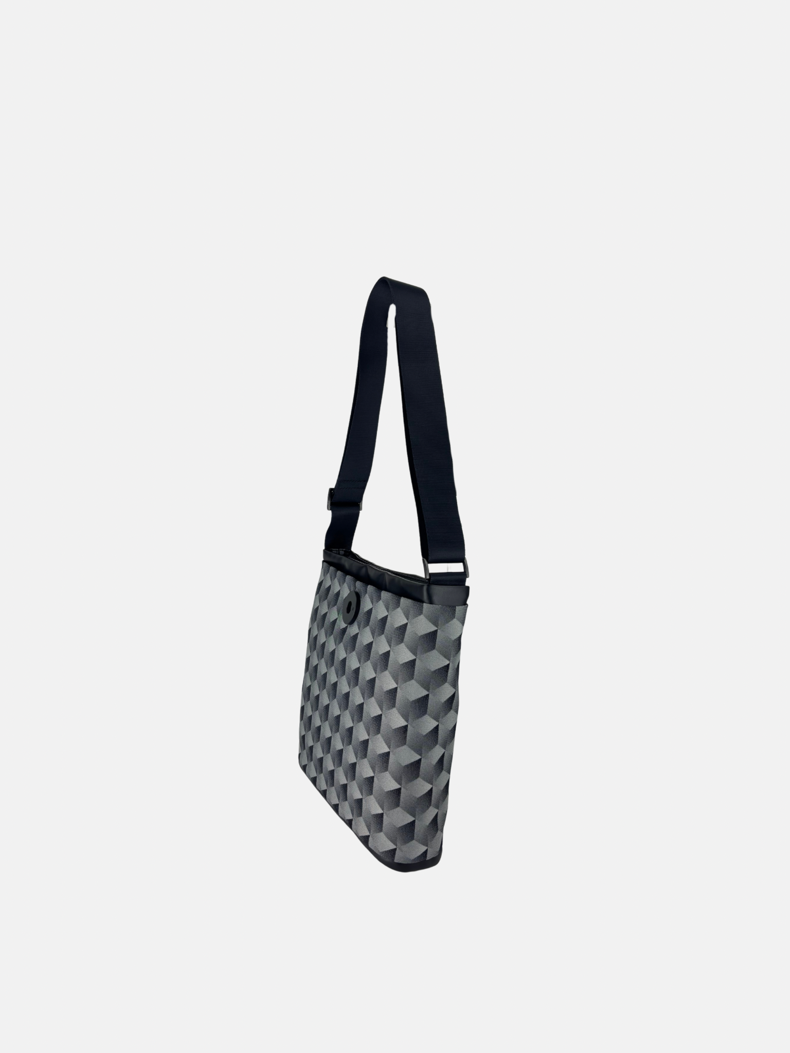 Acrylic Pocket Shoulder SD Bag in Geometric Print - Big Bag NY