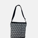 Acrylic Pocket Shoulder SD Bag in Geometric Print - Big Bag NY