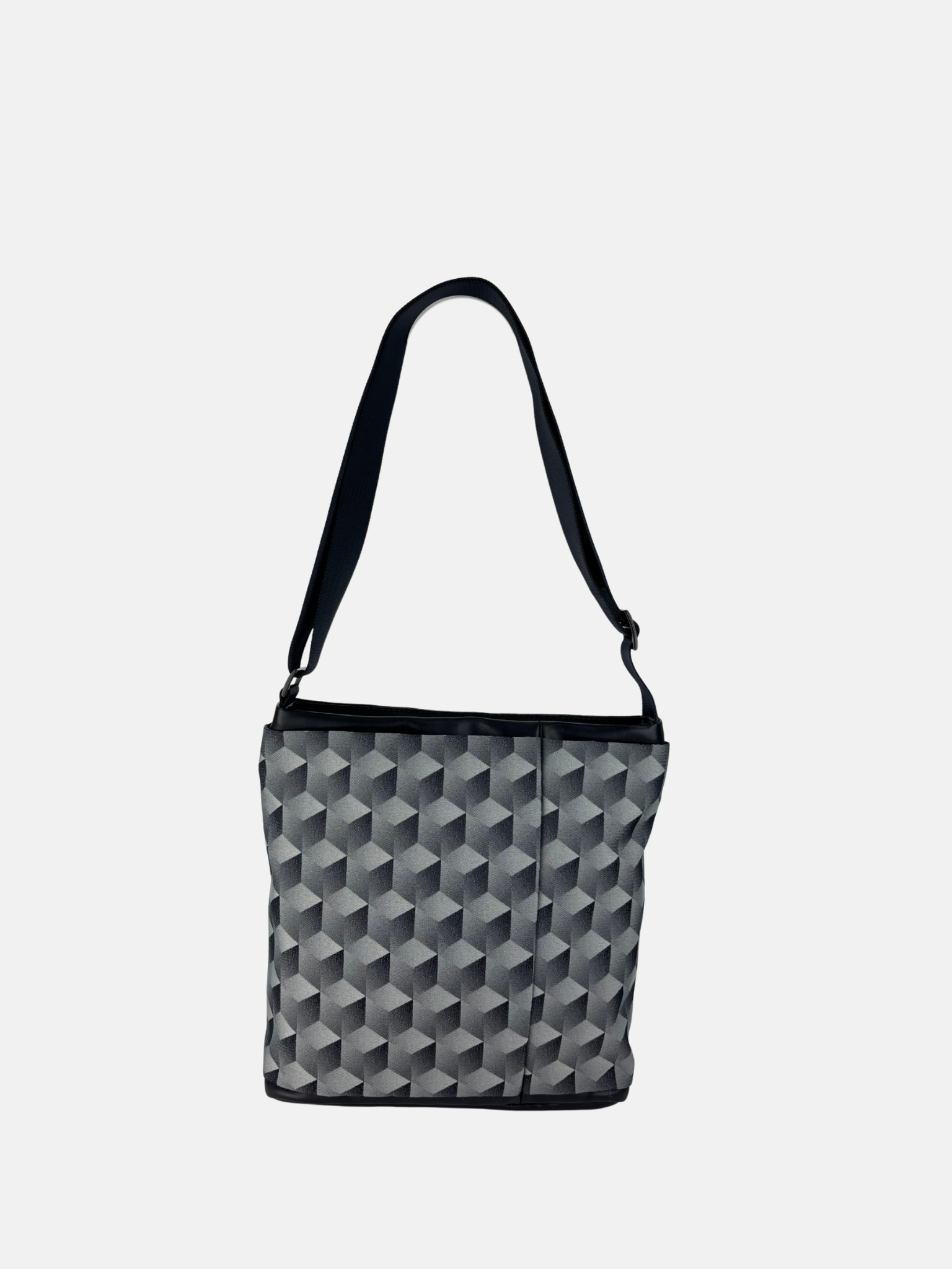 Acrylic Pocket Shoulder SD Bag in Geometric Print - Big Bag NY