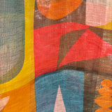 Abstract Linen Scarf