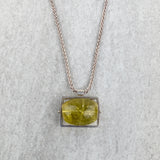 Ashka Dymel Rectangle Pendant with Green/Yellow Quartz - Big Bag NY