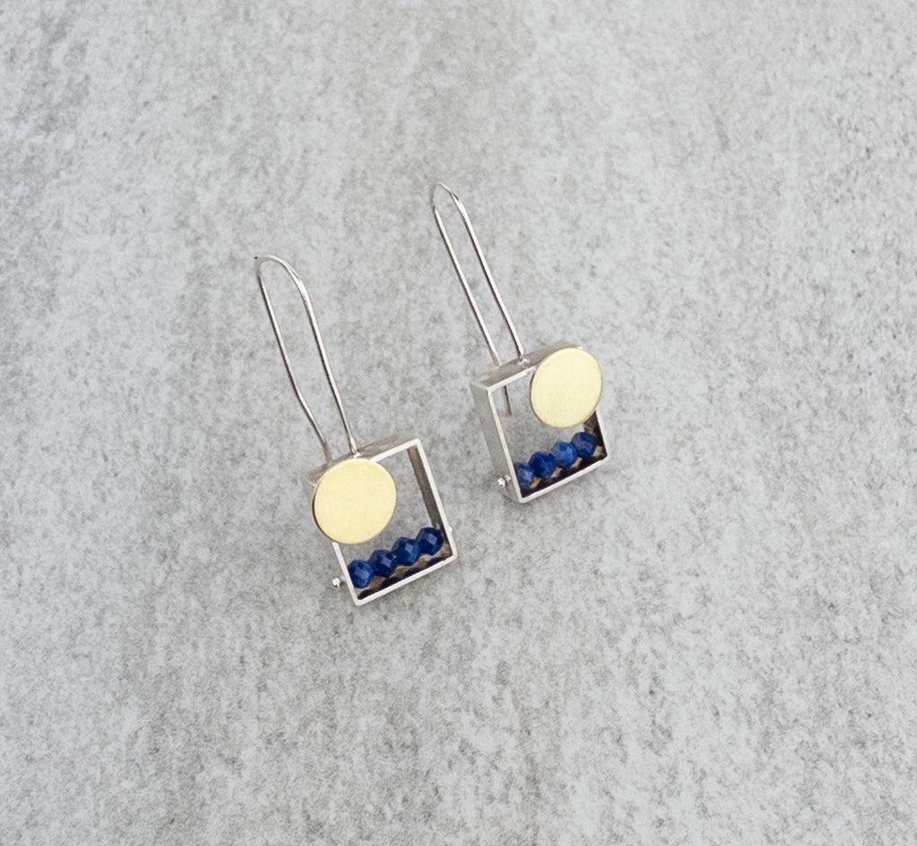 Ashka Dymel Sunset Earrings in Lapis - Big Bag NY