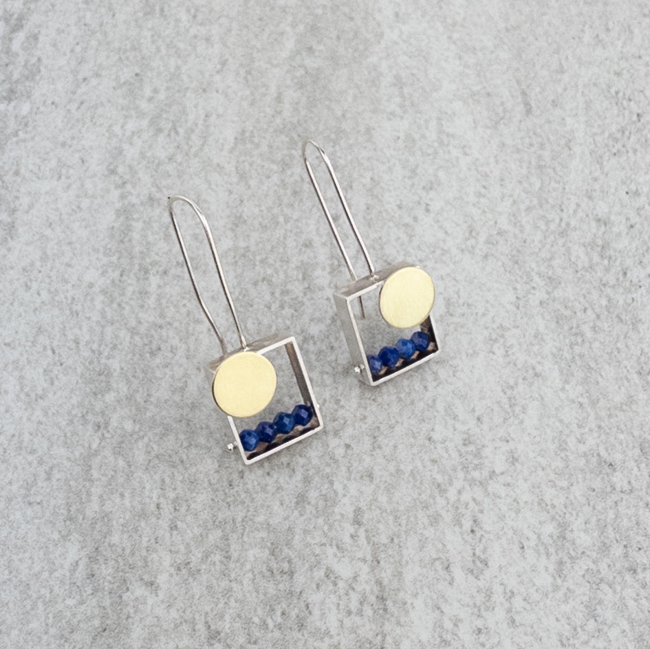 Ashka Dymel Sunset Earrings in Lapis - Big Bag NY
