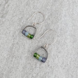 Ashka Dymel Small Irregular Earrings in Blue/Green - Big Bag NY