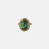Medium Green Kyanite Crescent Rim Ring