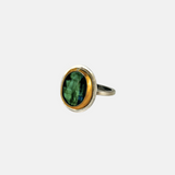 Medium Green Kyanite Crescent Rim Ring