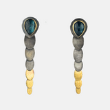 Teal Kyanite Oval Pivot Earrings