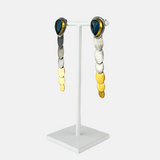 Teal Kyanite Oval Pivot Earrings