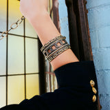 Grit Chain Link Pavé Thin Hinge Bangle