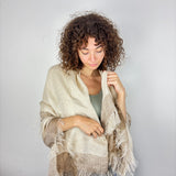 Gold Linen Shawl Scarf - Big Bag NY