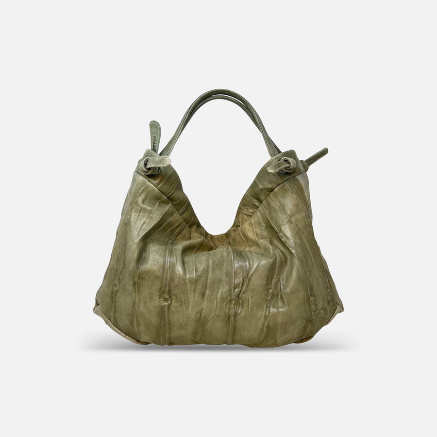 Reptile's House Klimt Large Leather Shoulder Bag Jade - Big Bag NY