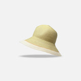 Ferruccio Vecchi Penelope Wide Brim Paper Hat with Contrast Trim Beige - Big Bag NY