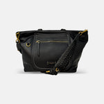 Gianni Chiarini Wide Afra Bag in Leather Black - Big Bag NY