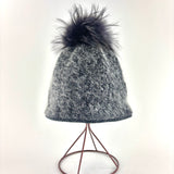 Wool Beanie with Fur Pom Pom