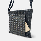 Square Pochette in Black Swim Mesh