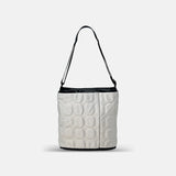 Acrylic Pocket Shoulder Bag in Circles Silver - Big Bag NY