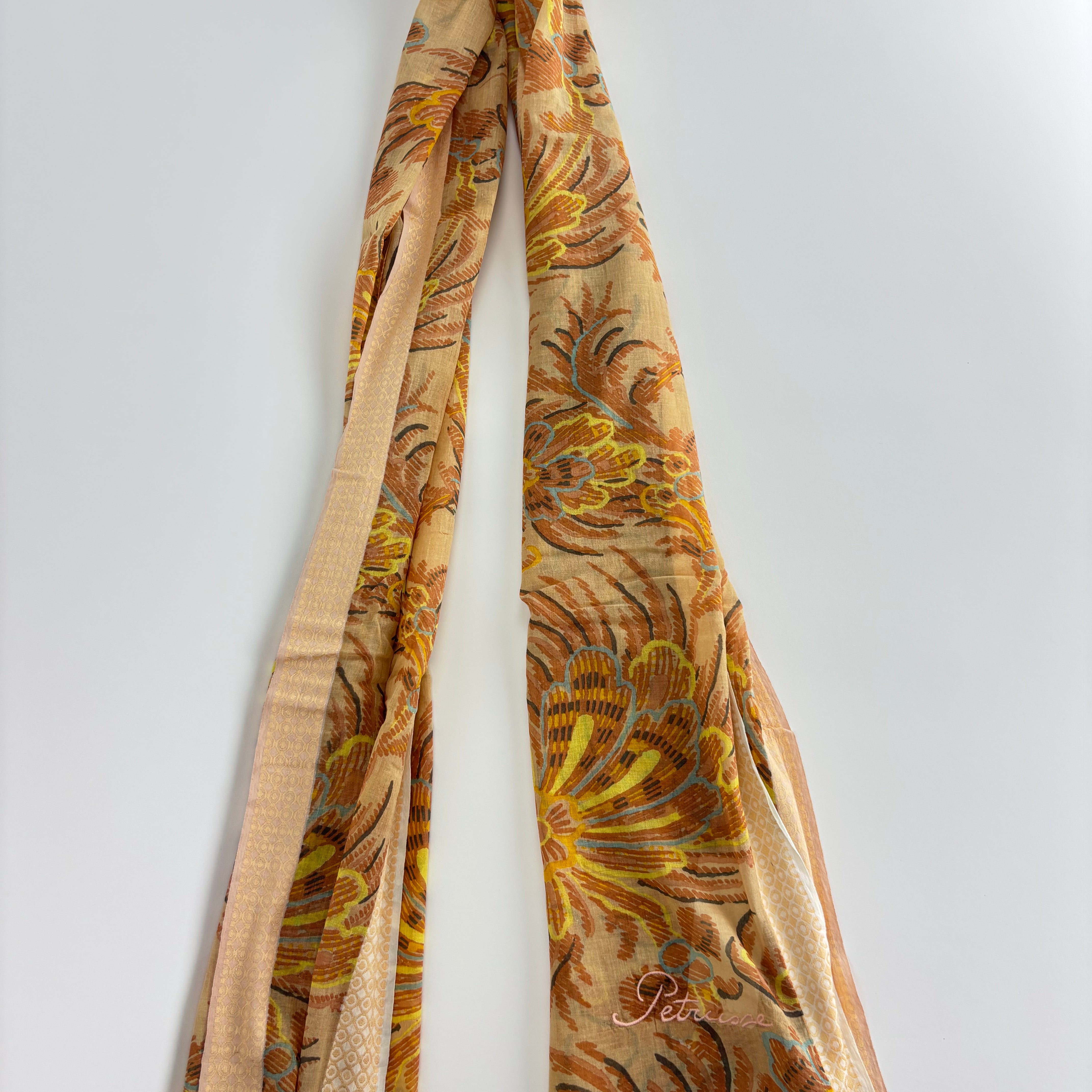 Orange Tropics Cotton Scarf - Big Bag NY